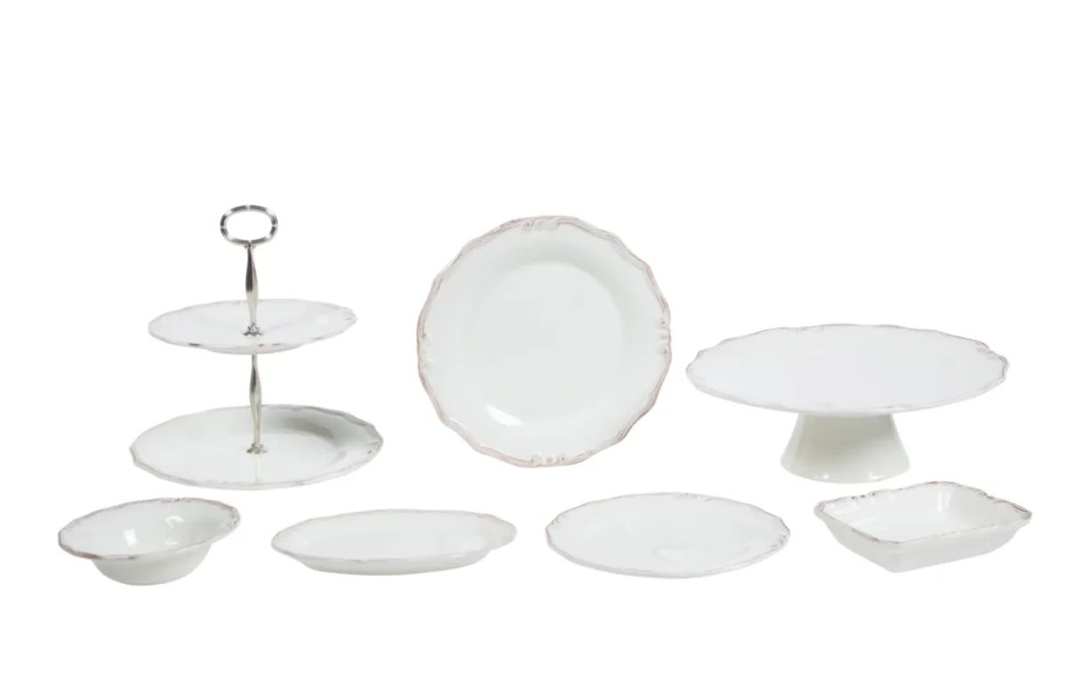Ekru Servis Tabağı 25 cm