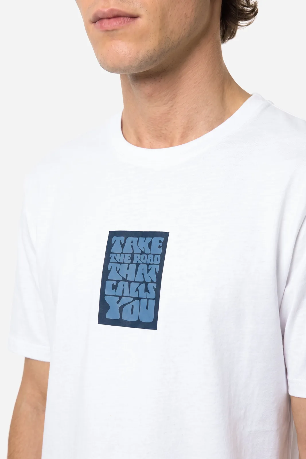 Erkek Baskılı Bisiklet Yaka T-Shirt
