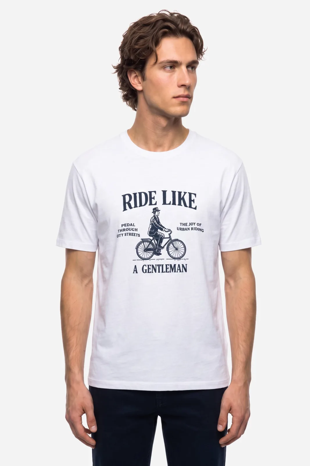 Erkek Baskılı Comfort Fit Bisiklet Yaka T-Shirt
