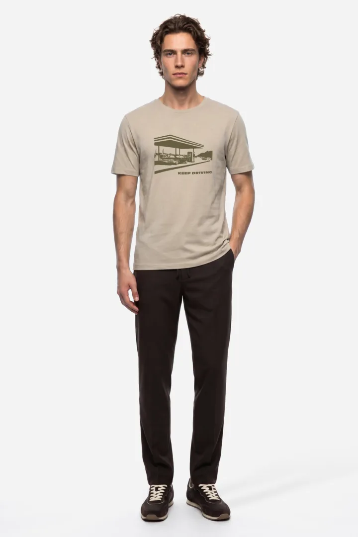 Erkek Beli Lastikli Straight Fit Pantolon