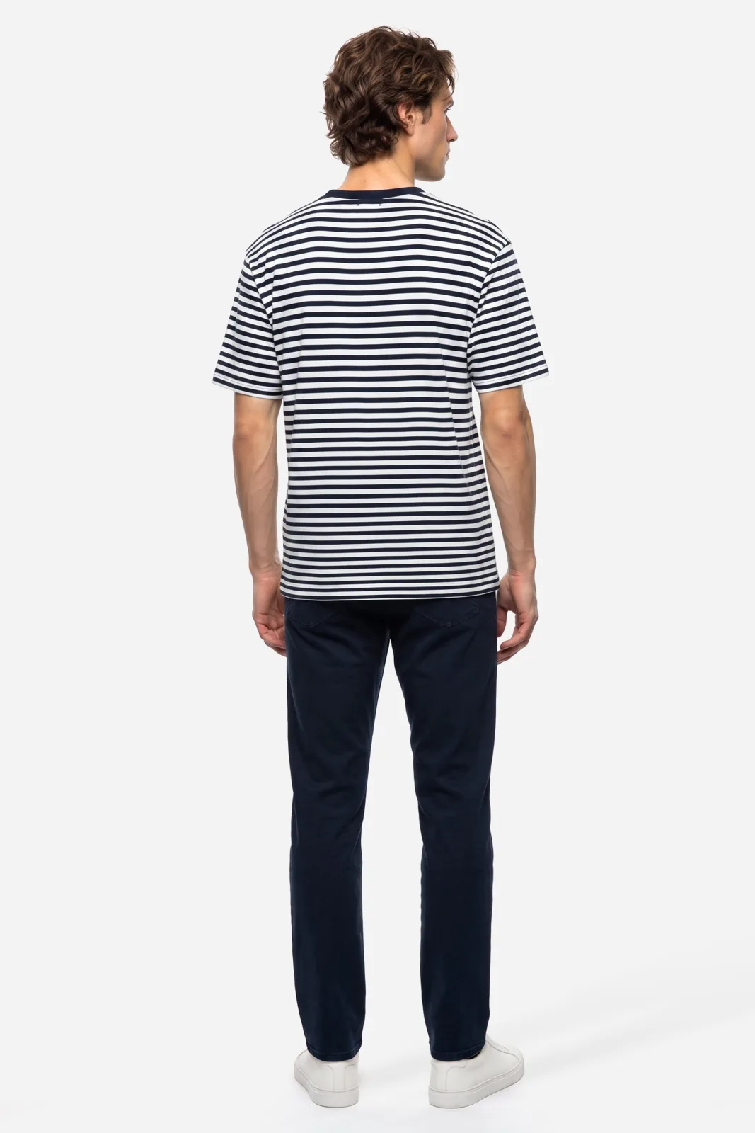 Erkek Çizgili Comfort Fit Bisiklet Yaka T-Shirt