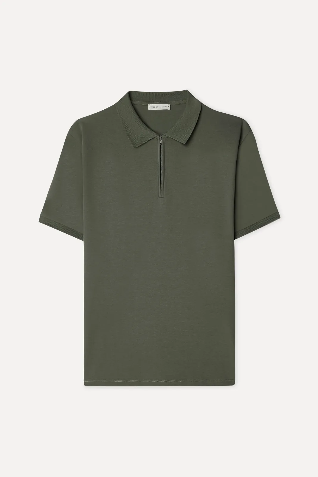 Erkek Fermuarlı Polo Yaka Kısa Kollu T-Shirt