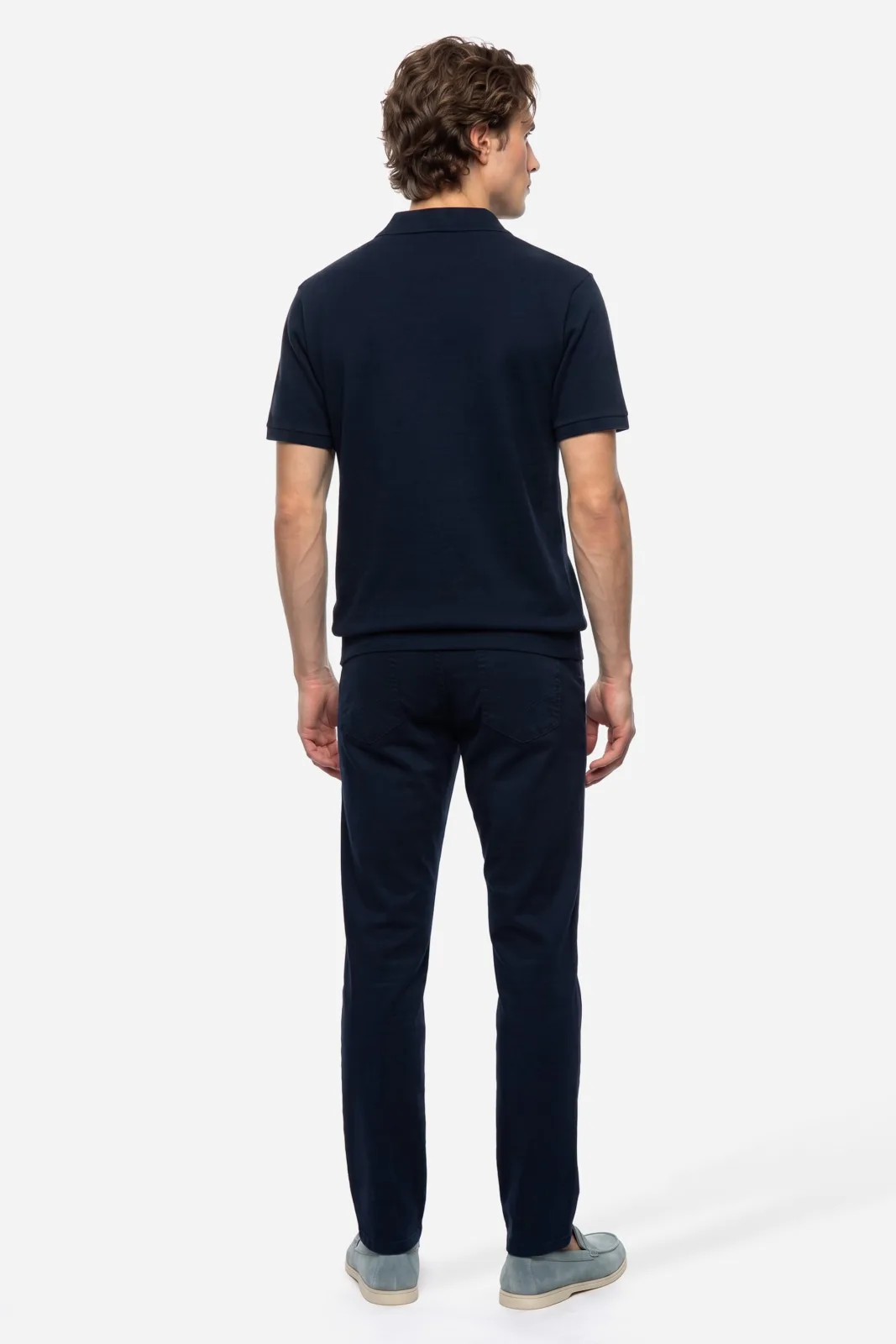 Erkek Jakarlı Comfort Fit Polo Yaka T-Shirt