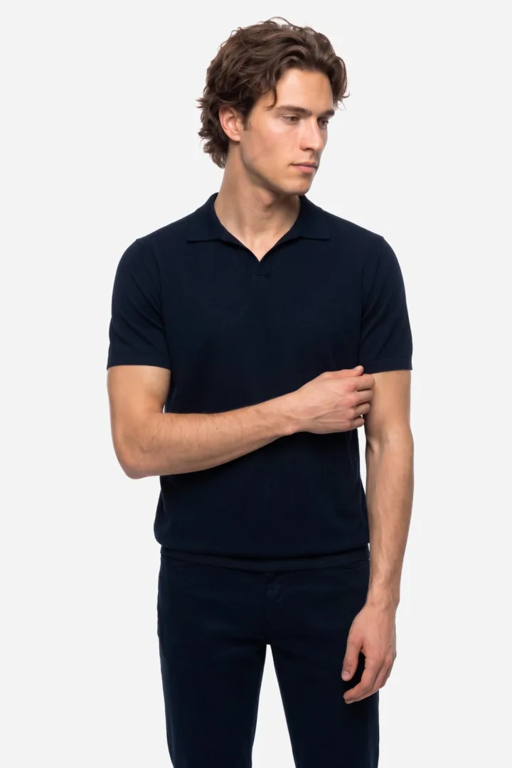 Erkek Jakarlı Comfort Fit Polo Yaka T-Shirt