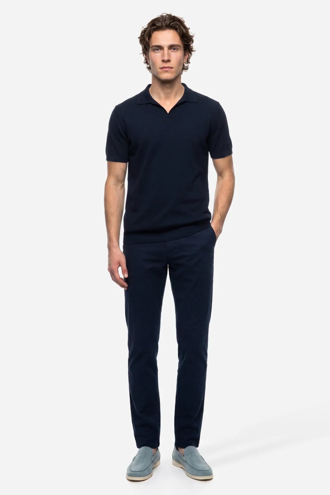 Erkek Jakarlı Comfort Fit Polo Yaka T-Shirt