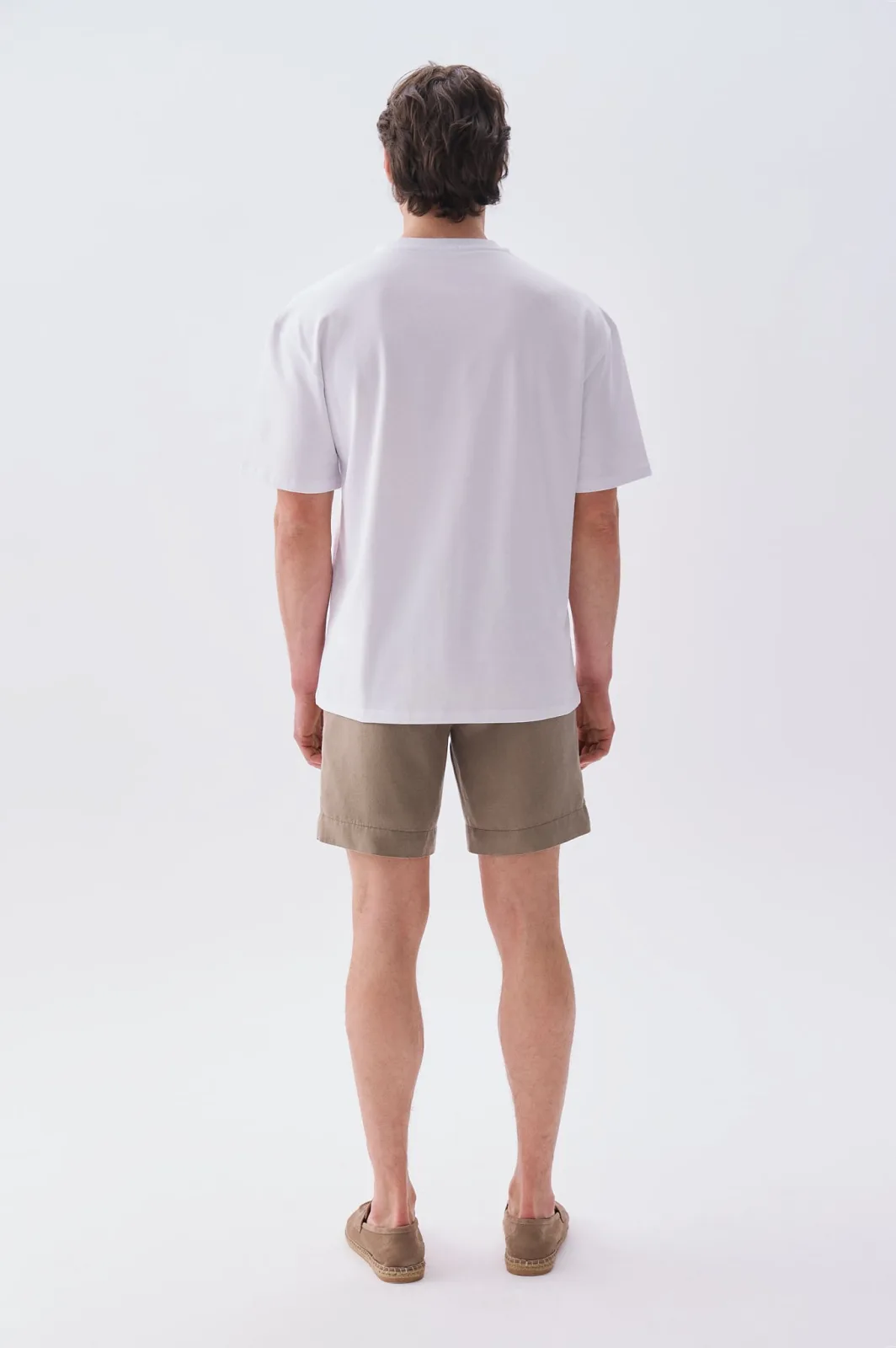 Erkek Straight Fit Keten Karışımlı Şort