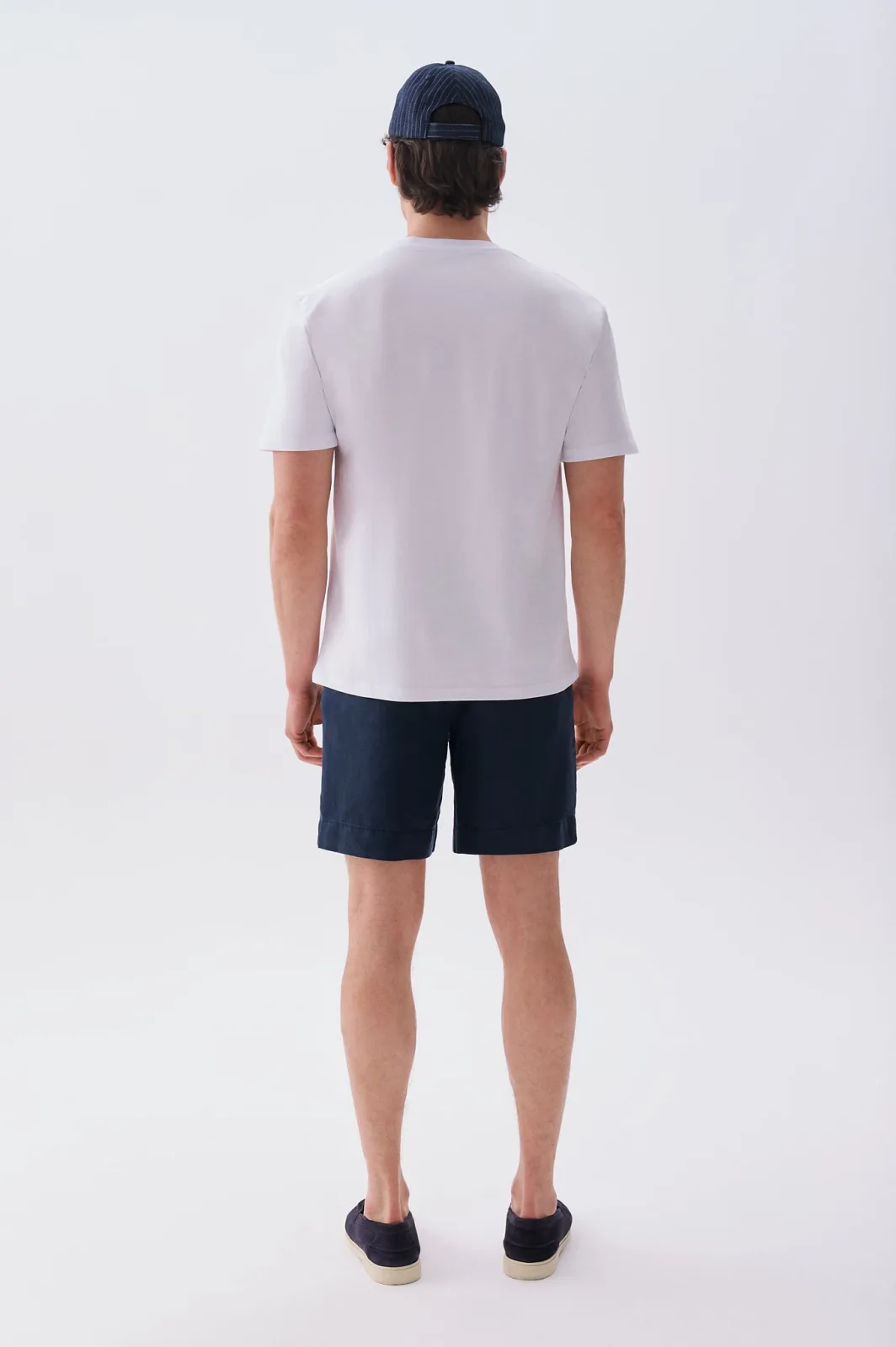 Erkek Straight Fit Keten Karışımlı Şort