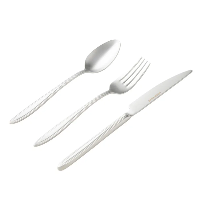 Essen 18 Parça Tatlı Çatal Kaşık Bıçak Seti Mat Gümüş