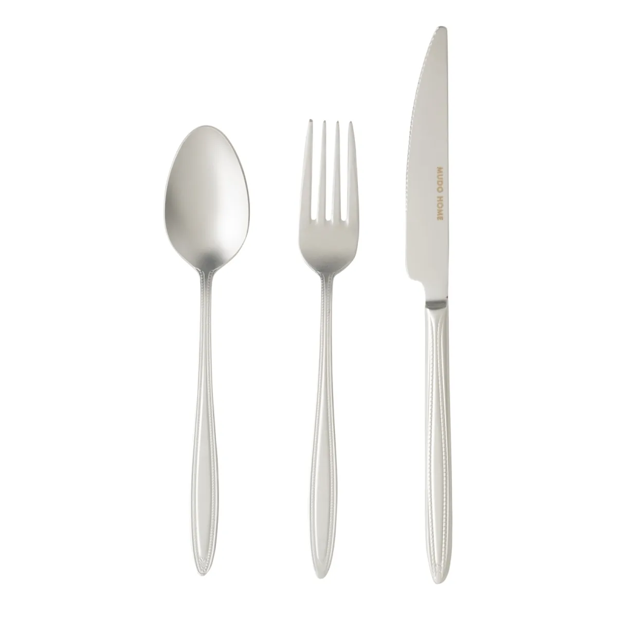Essen 18 Parça Tatlı Çatal Kaşık Bıçak Seti Mat Gümüş