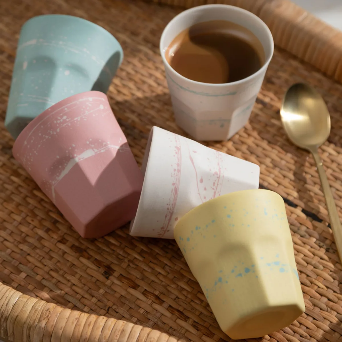 Handmade Beyaz Espresso Fincanı - 110 ml