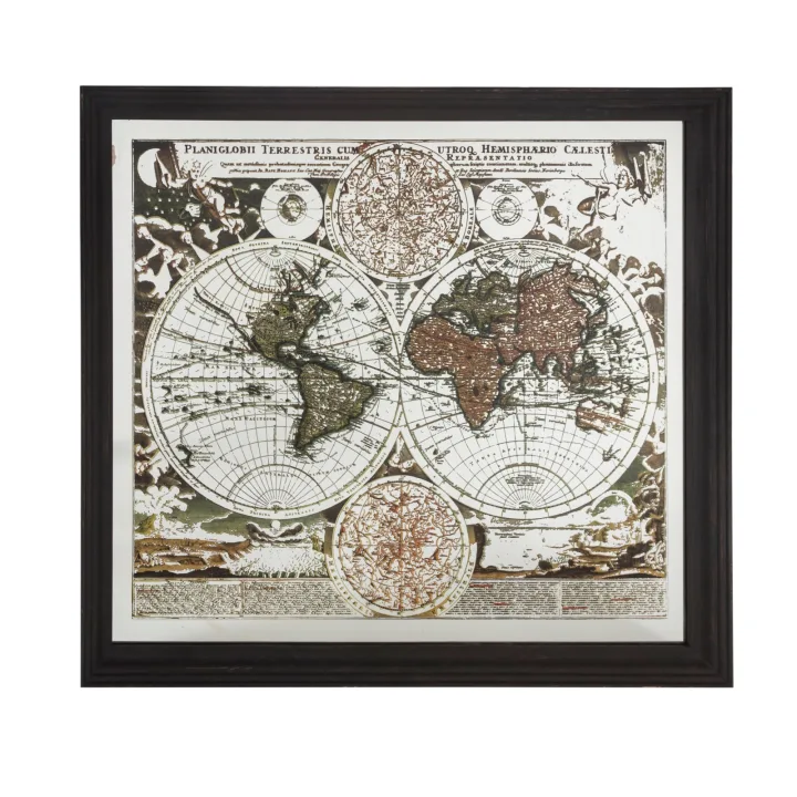 Haritalı Duvar Aynası 145x130 cm