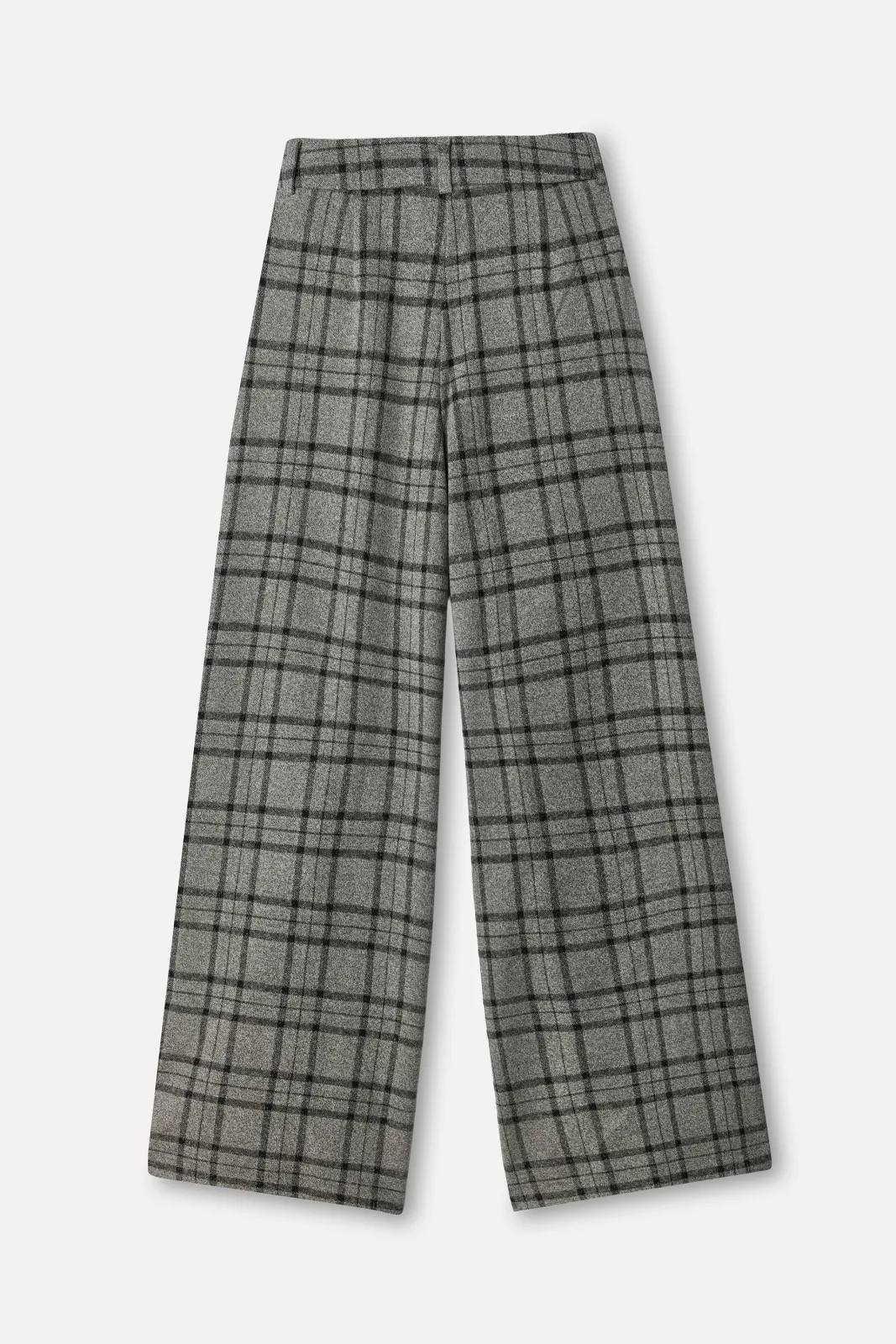 Kadın Ekoseli Wide Leg Pantolon