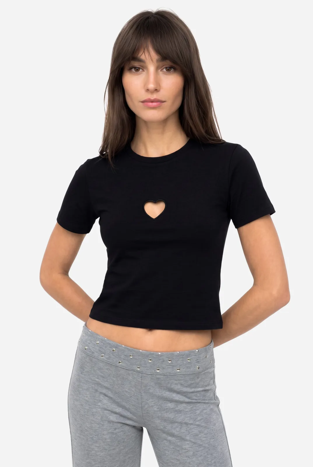 Kadın Fitted Bisiklet Yaka T-Shirt