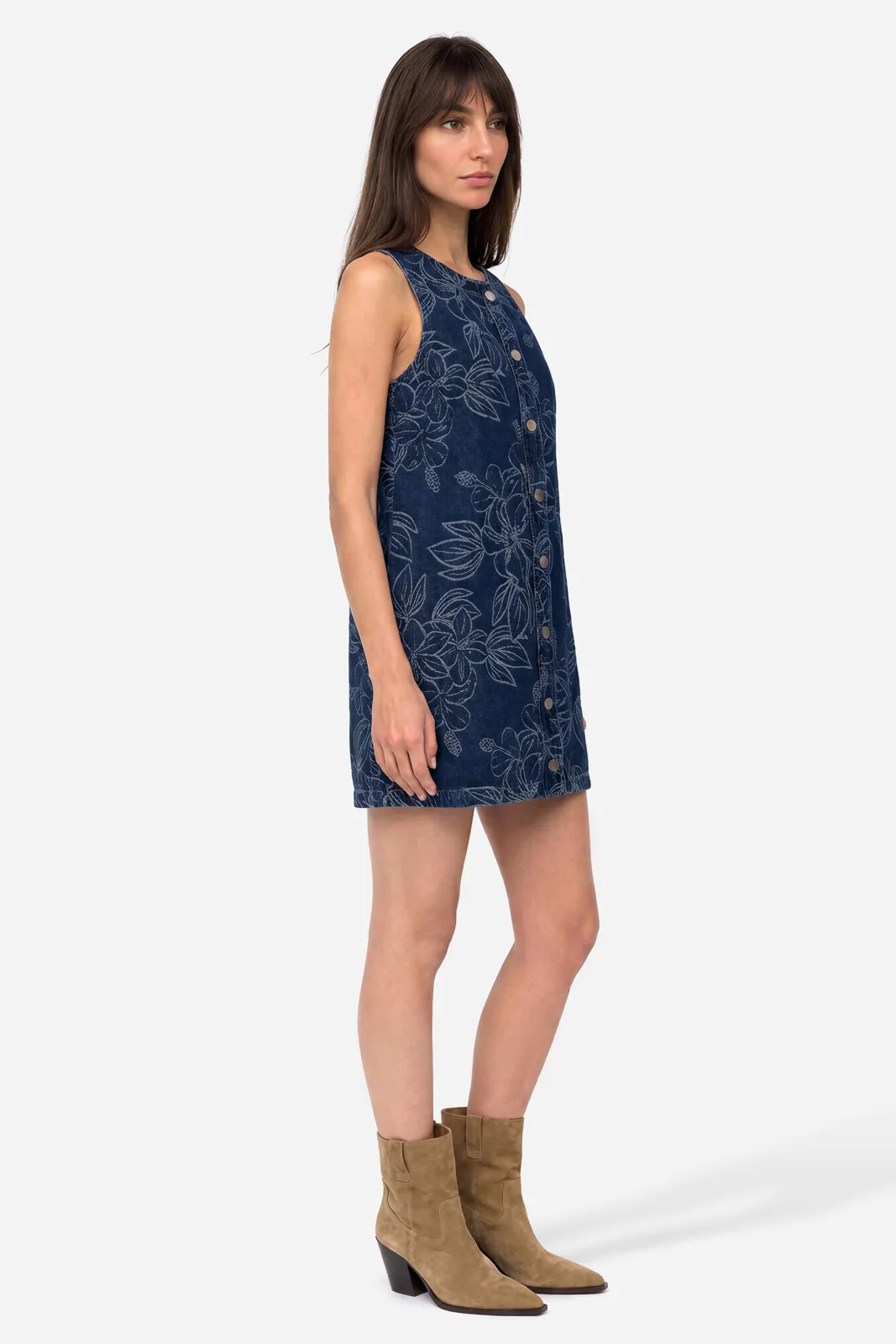 Kadın Jakarlı Mini Jean Elbise
