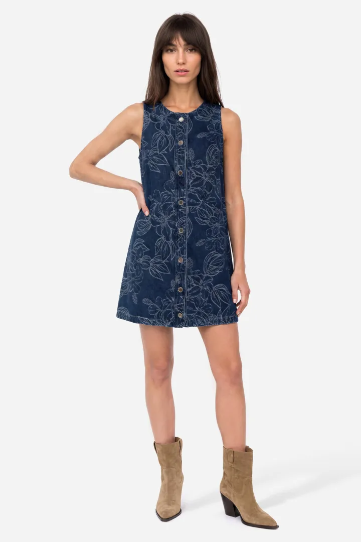 Kadın Jakarlı Mini Jean Elbise