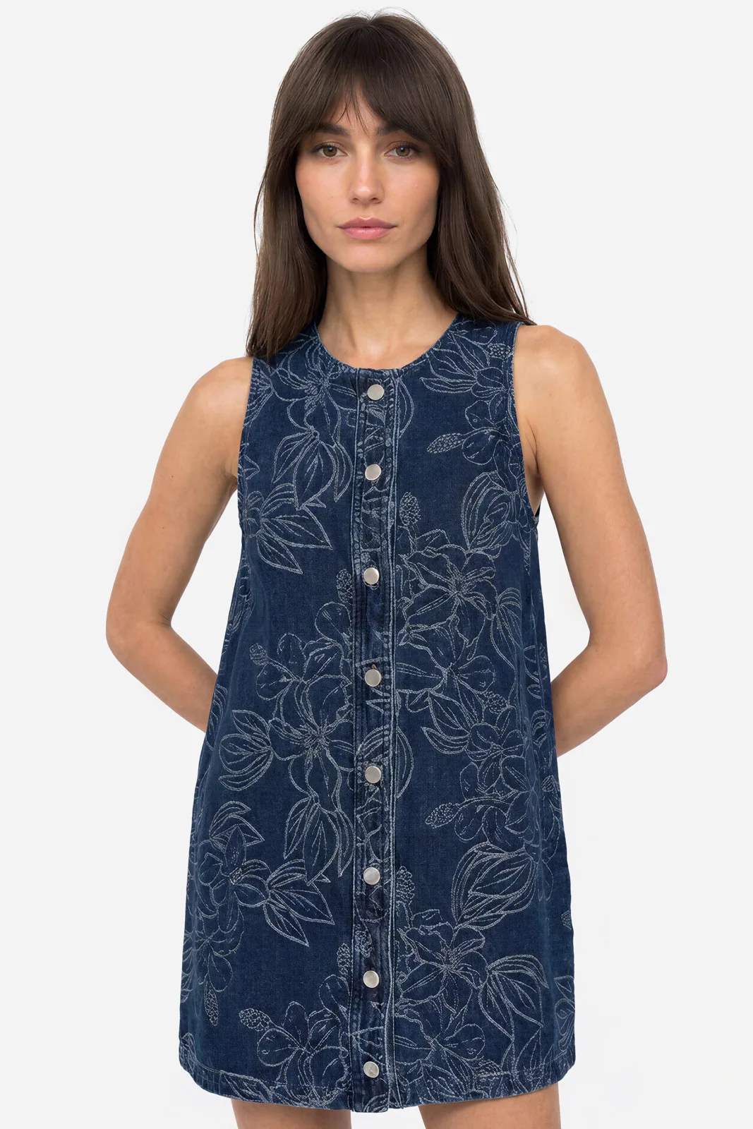 Kadın Jakarlı Mini Jean Elbise