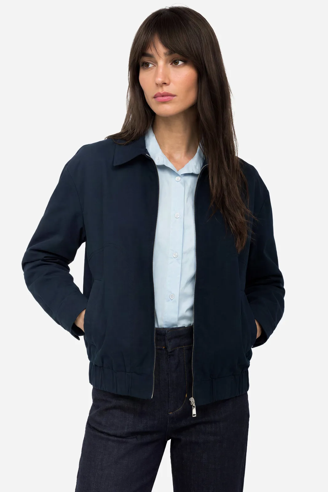 Kadın Loose Fit Kısa Bomber Ceket