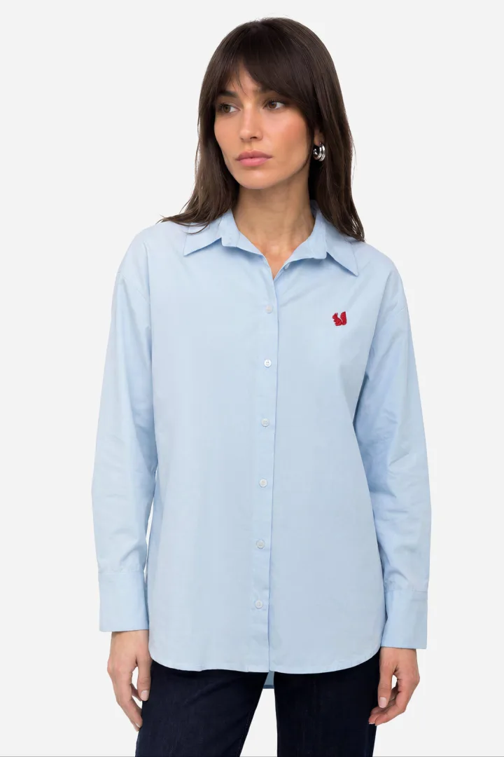 Kadın Nakışlı Oversize Uzun Kollu Gömlek