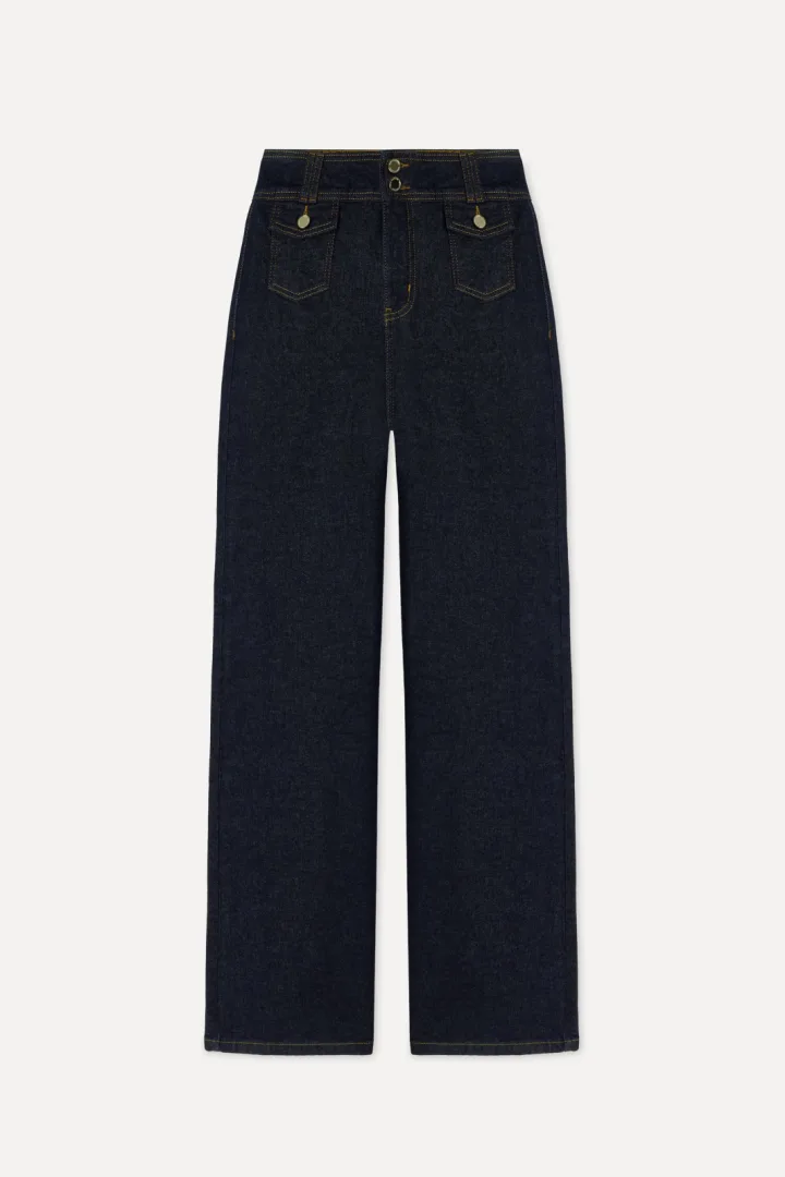 Kadın Ön Cepli Wide Leg Pantolon