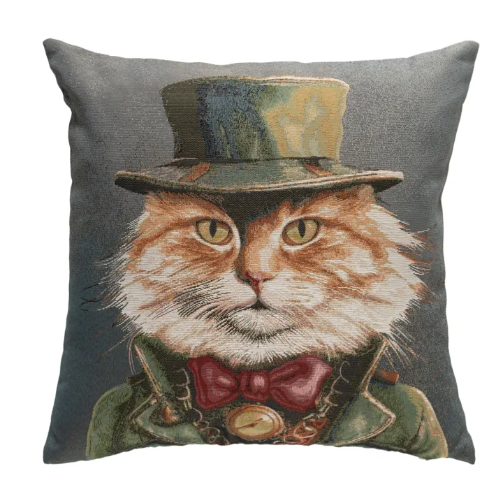 Kedi Goblen Kırlent 45x45 cm