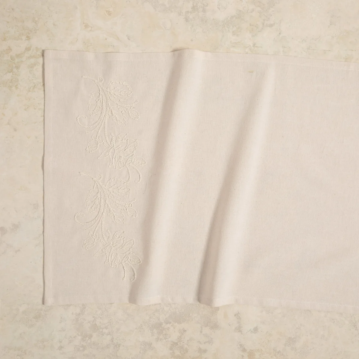 Lily İşlemeli Runner Ekru 50x130 cm