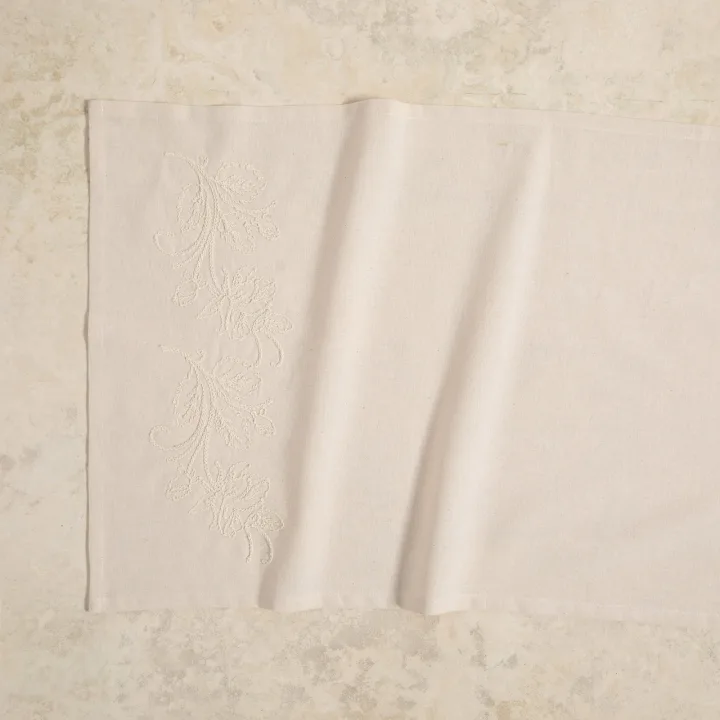 Lily İşlemeli Runner Ekru 50x130 cm