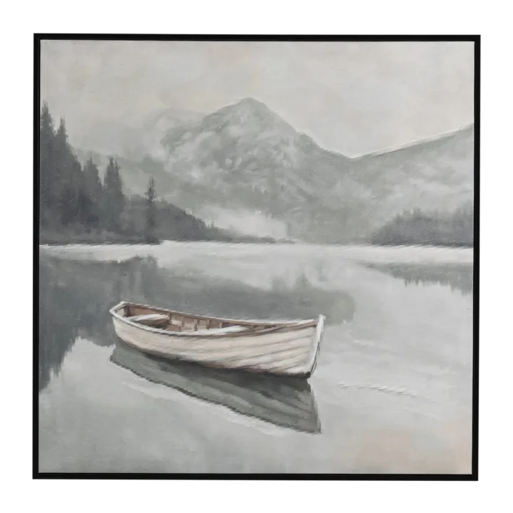 Quiet Shore Çerçeveli Yağlı Boya Tablo 100x100 cm