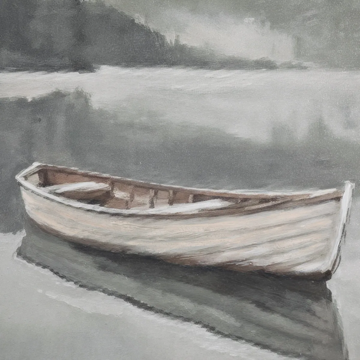 Quiet Shore Çerçeveli Yağlı Boya Tablo 100x100 cm
